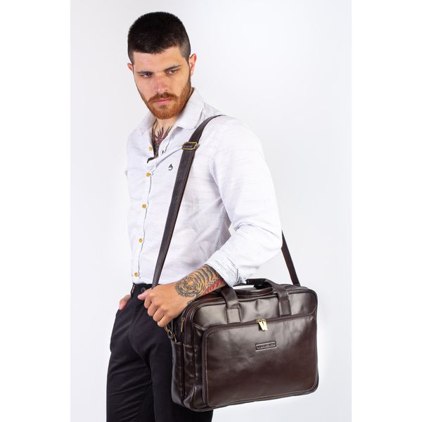 Pasta executiva masculina em couro Vitor Café Pasta executiva masculina em couro Vitor Café