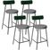 Kit 04 Banquetas Baixa Cozinha E Sala Jantar Bancada Milão L02 Facto Verde Cinza Escuro - Lyam Decor