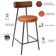 Kit 06 Banquetas Baixa Cozinha Sala Jantar Bancada Milão L02 Couríssimo Marrom Camel  - Lyam Decor