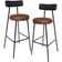 Kit 02 Banquetas Alta Bar Cozinha Sala De Jantar Milão L02 Couríssimo Preto Marrom - Lyam Decor