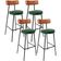Kit 04 Banquetas Alta Bar Cozinha Sala Jantar Milão L02 Couríssimo Camel Facto Verde - Lyam Decor