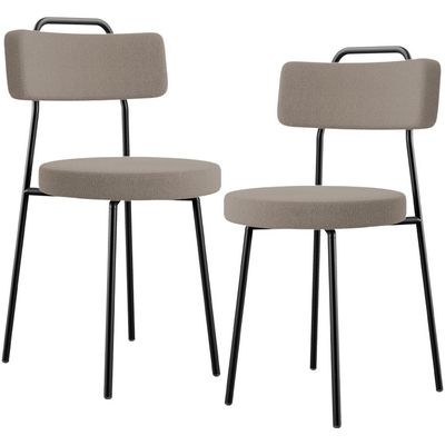 Kit 02 Cadeiras Decorativas Estofada Para Sala De Jantar Barcelona L02 Bouclê Bege - Lyam Decor