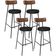 Kit 04 Banquetas Alta Bar Cozinha Sala De Jantar Milão L02 Couríssimo Marrom Preto - Lyam Decor