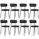 Kit 08 Cadeiras Decorativas Estofada Para Sala De Jantar Barcelona L02 Bouclê Preto - Lyam Decor