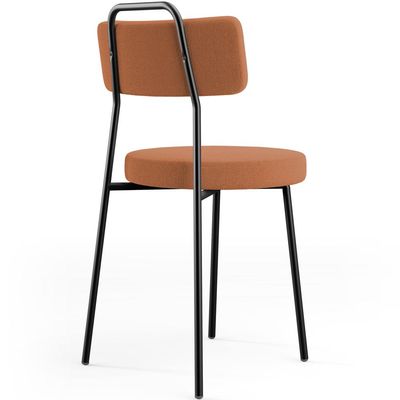 Cadeira Decorativa Estofada Para Sala De Jantar Barcelona L02 Bouclê Terracota - Lyam Decor