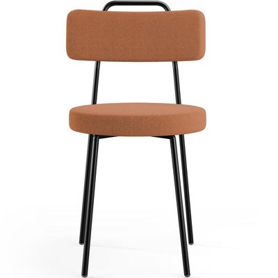 Kit 02 Cadeiras Decorativas Estofada Sala De Jantar Barcelona L02 Bouclê Terracota - Lyam Decor