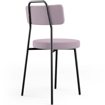 Cadeira Decorativa Estofada Para Sala De Jantar Barcelona L02 Suede Rosê - Lyam Decor