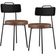 Kit 02 Cadeiras Decorativas Estofada Para Sala Jantar Barcelona L02 Couríssimo Preto Marrom - Lyam