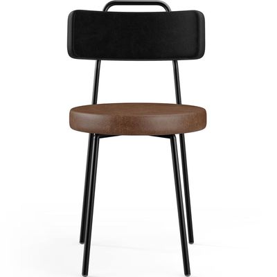 Kit 02 Cadeiras Decorativas Estofada Para Sala Jantar Barcelona L02 Couríssimo Preto Marrom - Lyam