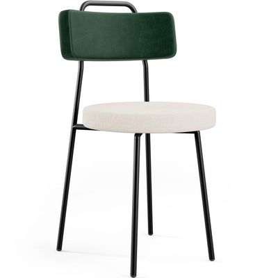 Kit 02 Cadeiras Decorativa Estofada Sala De Jantar Barcelona L02 Facto Verde Musgo Linho Cru - Lyam