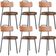 Kit 06 Cadeiras Decorativas Estofada Para Sala Jantar Barcelona L02 Couríssimo Camel Marrom - Lyam