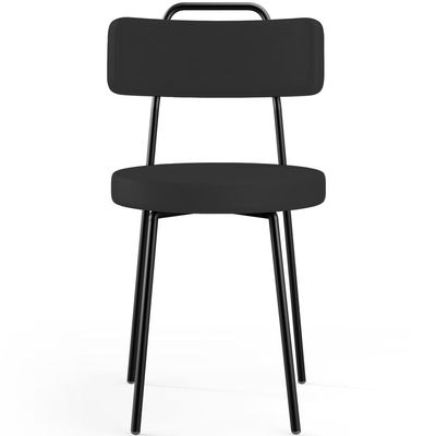 Kit 06 Cadeiras Decorativas Estofada Para Sala De Jantar Barcelona L02 Facto Preto - Lyam Decor