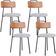 Kit 04 Cadeiras Decorativas Estofada Sala Jantar Barcelona L02 Couríssimo Camel Linho Cinza - Lyam