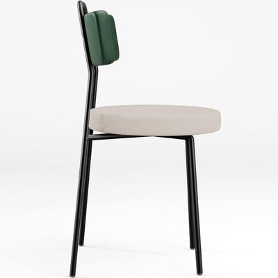 Cadeira Decorativa Estofada Para Sala de Jantar Barcelona L02 Facto Verde Musgo Linho Bege - Lyam