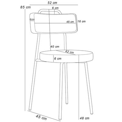 Kit 02 Cadeiras Decorativas Estofada Para Sala Jantar Barcelona L02 Couríssimo Marrom Camel - Lyam