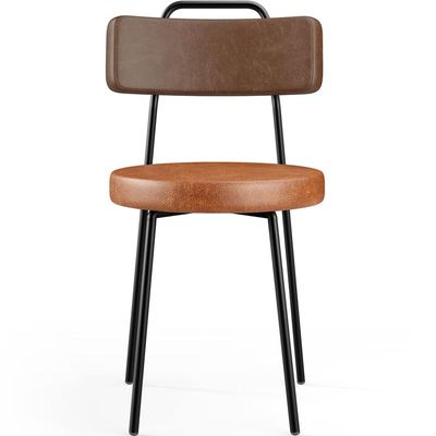 Kit 02 Cadeiras Decorativas Estofada Para Sala Jantar Barcelona L02 Couríssimo Marrom Camel - Lyam