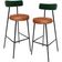 Kit 02 Banquetas Alta Bar Cozinha Sala Jantar Milão L02 Facto Verde Couríssimo Camel - Lyam Decor