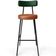 Kit 02 Banquetas Alta Bar Cozinha Sala Jantar Milão L02 Facto Verde Couríssimo Camel - Lyam Decor