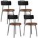 Kit 04 Cadeiras Decorativas Estofada Para Sala Jantar Barcelona L02 Couríssimo Preto Marrom - Lyam