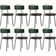 Kit 08 Cadeiras Decorativa Estofada Sala Jantar Barcelona L02 Facto Verde Musgo Linho Chumbo - Lyam