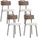 Kit 04 Cadeiras Decorativas Estofada Sala Jantar Barcelona L02 Couríssimo Marrom Linho Cru - Lyam