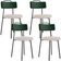 Kit 04 Cadeiras Decorativa Estofada Sala Jantar Barcelona L02 Facto Verde Musgo Linho Bege - Lyam