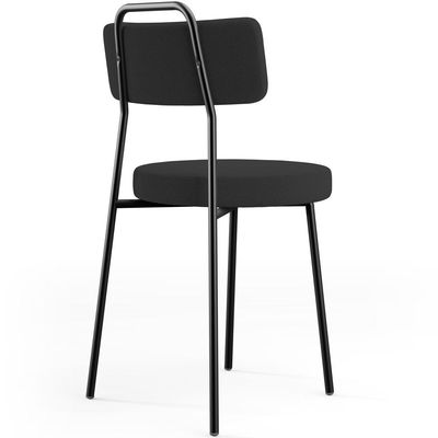 Cadeira Decorativa Estofada Para Sala De Jantar Barcelona L02 Bouclê Preto - Lyam Decor
