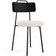 Kit 06 Cadeiras Decorativa Estofada Sala De Jantar Barcelona L02 Couríssimo Preto Linho Cru - Lyam