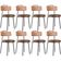 Kit 08 Cadeiras Decorativas Estofada Para Sala Jantar Barcelona L02 Couríssimo Camel Marrom - Lyam