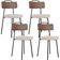 Kit 04 Cadeiras Decorativas Estofada Sala Jantar Barcelona L02 Couríssimo Marrom Linho Bege - Lyam