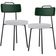 Kit 02 Cadeiras Decorativa Estofada Sala Jantar Barcelona L02 Facto Verde Musgo Linho Cinza - Lyam