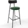 Kit 02 BanquetaS Alta Bar Cozinha Sala Jantar Milão L02 Couríssimo Preto Facto Verde - Lyam Decor
