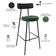 Kit 02 BanquetaS Alta Bar Cozinha Sala Jantar Milão L02 Couríssimo Preto Facto Verde - Lyam Decor