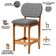 Kit 04 Banquetas Baixa Bar Cozinha E Sala De Jantar Fixa Betta L02 Imbuia Linho Cinza Escuro - Lyam Decor