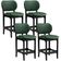 Kit 04 Banquetas Baixa Bar Cozinha E Sala De Jantar Fixa Betta Preto Facto Verde Musgo - Lyam Decor