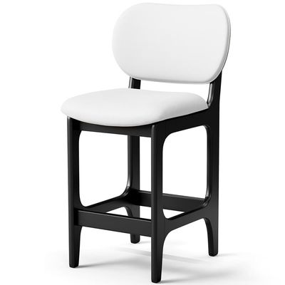 Kit 06 Banquetas Baixa Bar Cozinha E Sala De Jantar Fixa Betta L02 Preto Facto Branco - Lyam Decor