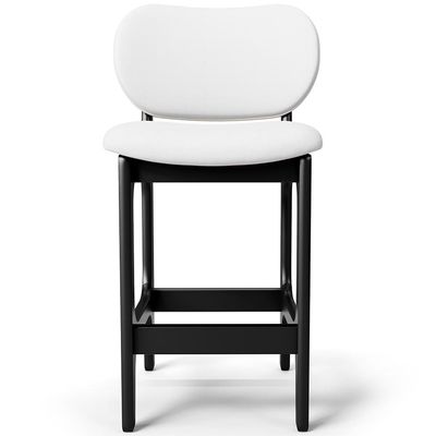 Kit 06 Banquetas Baixa Bar Cozinha E Sala De Jantar Fixa Betta L02 Preto Facto Branco - Lyam Decor