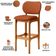 Kit 06 Banquetas Alta Bar Cozinha Sala Jantar Fixa Betta L02 Imbuia Tecido Terracota - Lyam Decor