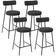 Kit 04 Banquetas Baixa Para Cozinha Sala De Jantar Bancada Milão L02 Bouclê Preto - Lyam Decor