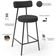 Kit 04 Banquetas Baixa Para Cozinha Sala De Jantar Bancada Milão L02 Bouclê Preto - Lyam Decor