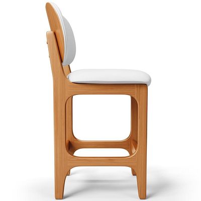 Banqueta Baixa Bar Cozinha E Sala De Jantar Fixa Betta L02 Imbuia Facto Branco - Lyam Decor