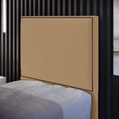 Cabeceira Cama Box Solteiro Com Tachas 100 cm Vicenza L02 Bouclê Mostarda - Lyam Decor