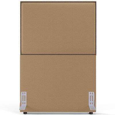 Cabeceira Cama Box Solteiro Com Tachas 100 cm Vicenza L02 Bouclê Mostarda - Lyam Decor