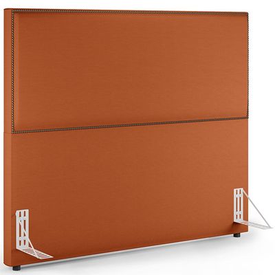 Cabeceira Box Casal King Com Tachas 195 cm Vicenza L02 Tecido Terracota - Lyam Decor