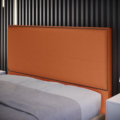 Cabeceira Box Casal King Com Tachas 195 cm Vicenza L02 Tecido Terracota - Lyam Decor