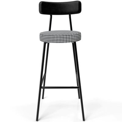 Kit 03 Banquetas Alta Cozinha Sala Jantar Em Aço Milão L02 Couríssimo Preto Pied Poule - Lyam Decor