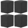 Kit 04 Puffs Quadrado L02 Decorativo Bouclê Preto - Lyam Decor