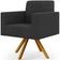 Kit 02 Poltronas Giratórias Sala de Estar Base de Madeira Helô L02 Bouclê Preto - Lyam Decor