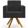 Kit 02 Poltronas Giratórias Sala de Estar Base de Madeira Helô L02 Bouclê Preto - Lyam Decor