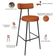 Kit 02 Banquetas Alta Bar Cozinha Sala De Jantar Em Aço Milão L02 Tecido Terracota - Lyam Decor